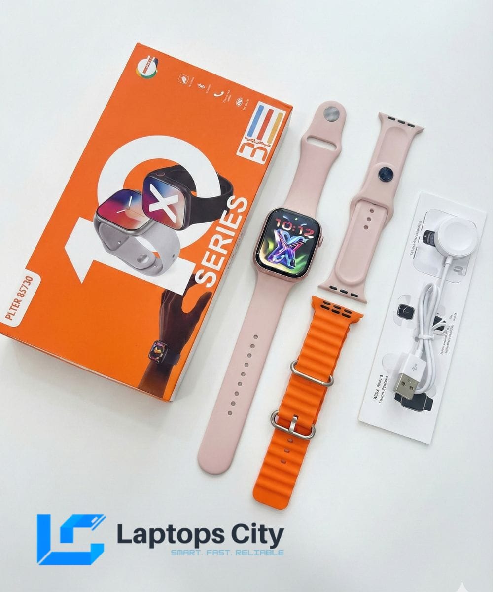 Series 10 TLTM-M700 Smart Watch with three interchangeable straps displayed by Laptops City.