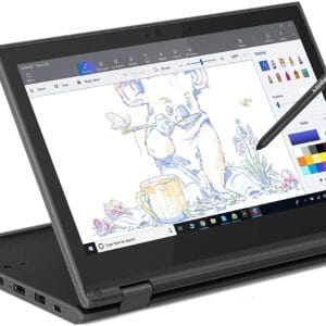 Lenovo 300e touchscreen 360 flip convertible laptop 4GB RAM 192GB dual storage Windows 11 student office laptop under 30000 Pakistan