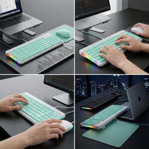 Complete FunBug J209 gaming bundle including RGB keyboard, mouse, and free mouse pad for PC and Laptop.